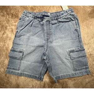 This Is A Pair Of Blue Denim Cargo Shorts By Weekend Academy In XL Youth 14/16